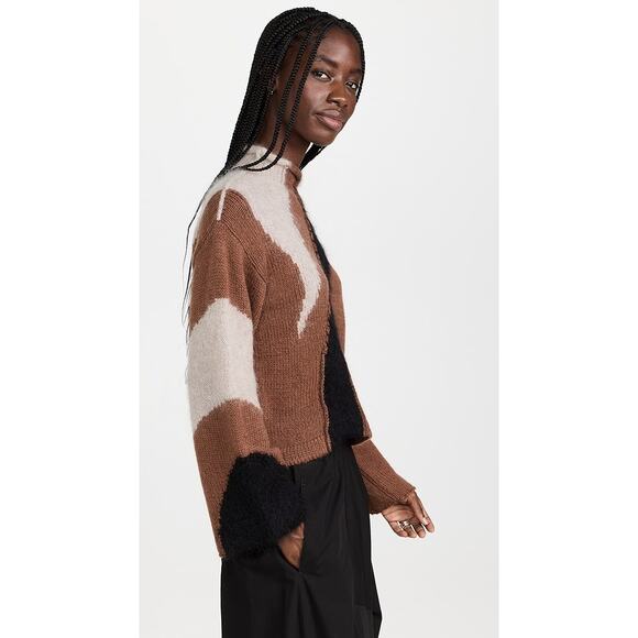 Aje Grande Intarsia Knit Mohair Alpaca Wool Sweater Size Large - Picture 3 of 9